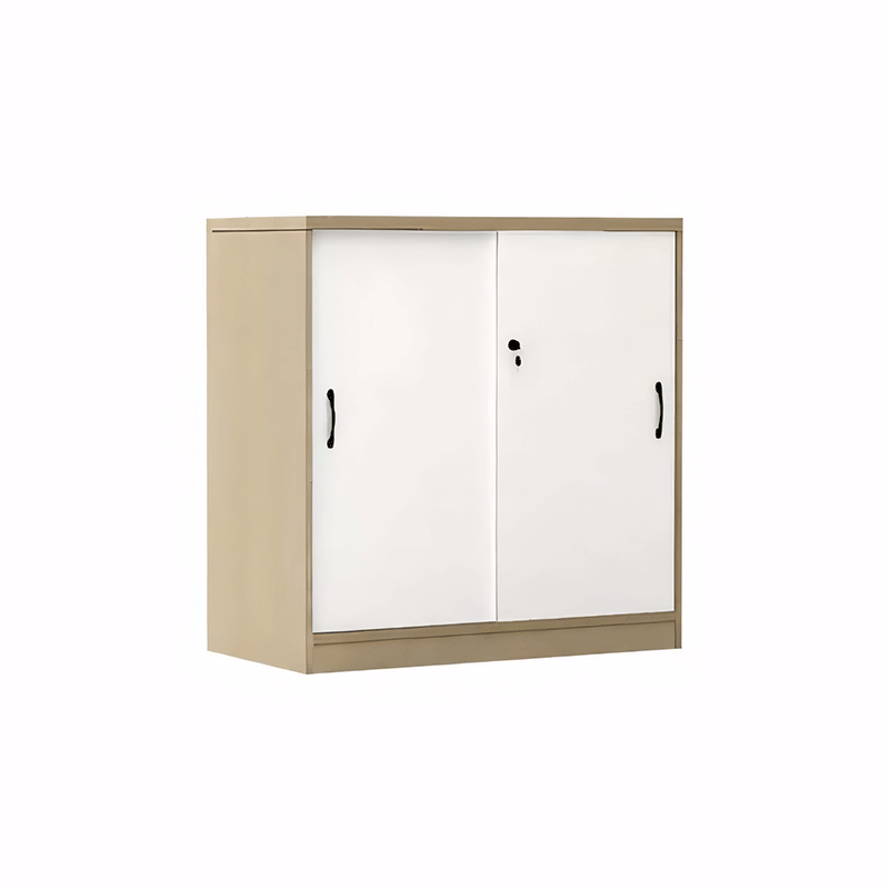 Office Storage Cabinet Partition Cabinet with Wooden Sliding Doors