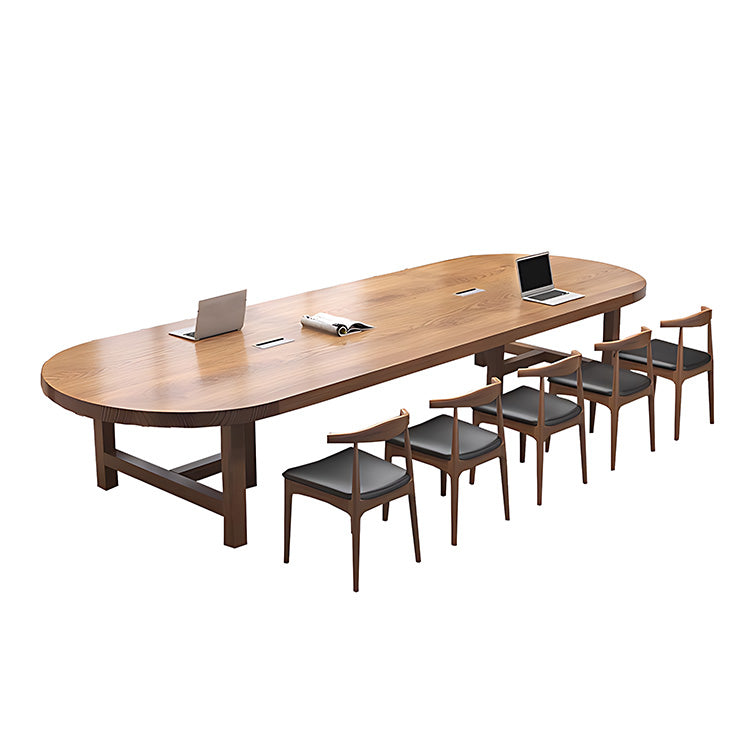 Solid Wood Elegant Oval Conference Table