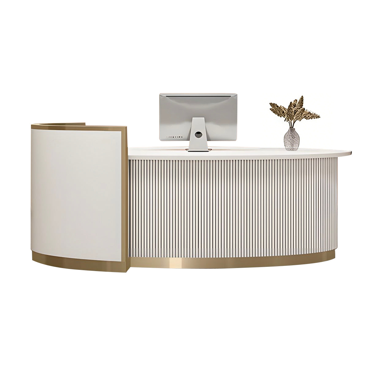 Refined Curved Reception Desk for Offices and Hotel Lobbies