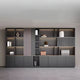 Elegant Storage Cabinet with Soft Lighting Strip and Open Storage