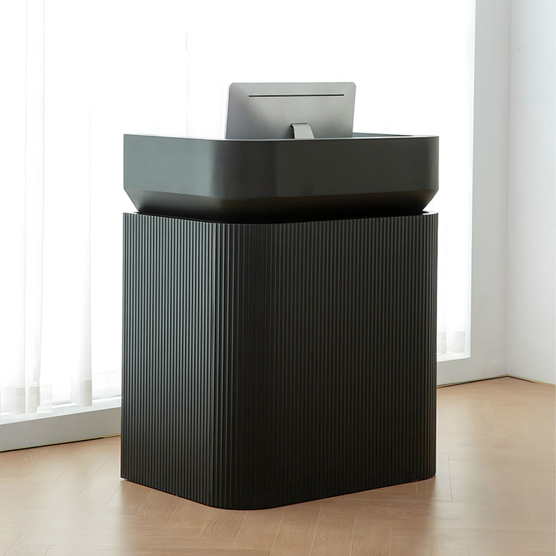 Black Reception Desk for Office or Retail Lockable Scratch Resistant
