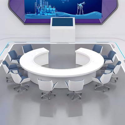 Stable Conference Table with Arc Edge & Integrated Cable Ports