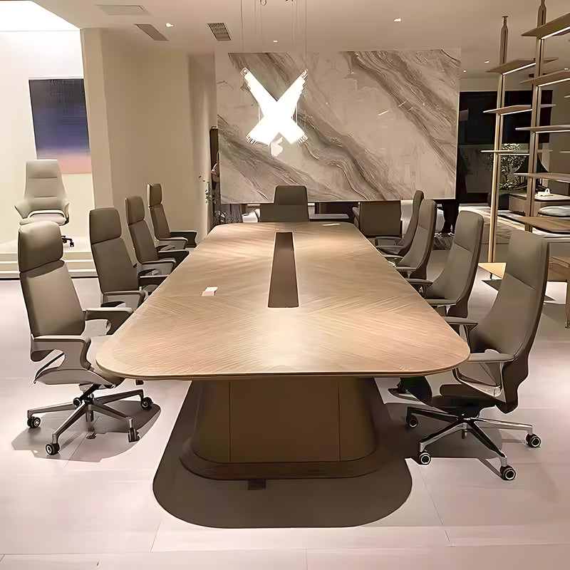 Modern Classic Spacious Conference Table with Thick Legs and a Wide Tabletop Design