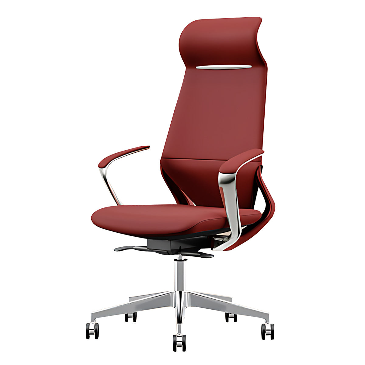 Minimalist Multifunctional Leather Office Chair with Lumbar Support