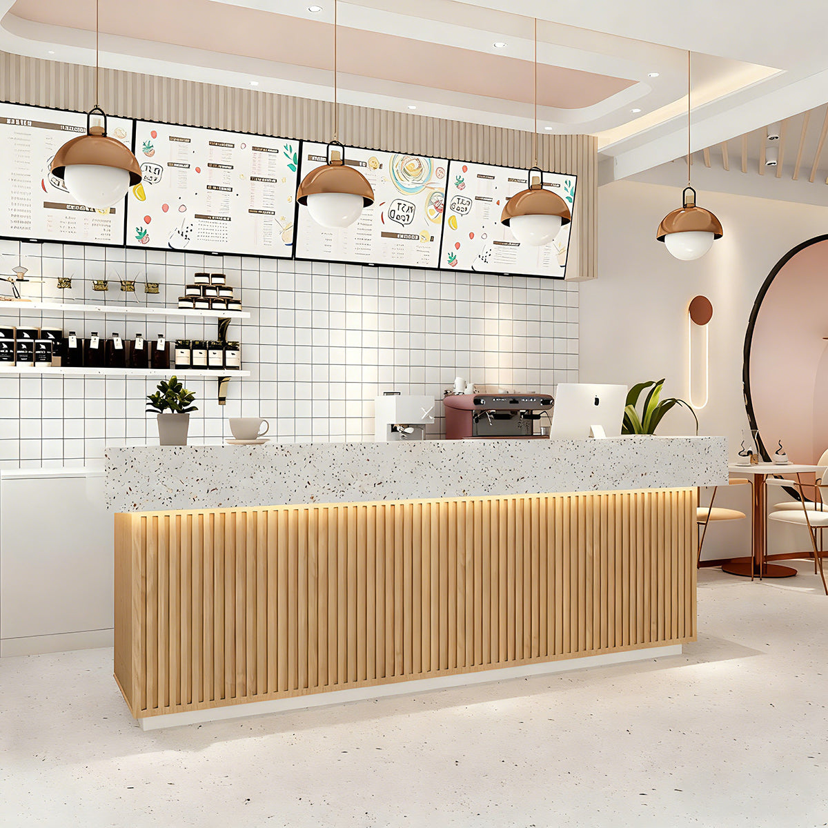 Modern Reception Desk with Ample Storage for Office & Lobby Spaces