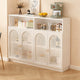 Modern Rattan Buffet Sideboard with Adjustable Shelves and Cabinet Storage