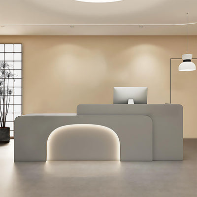Reception Desk Minimalist Eco Friendly E1 Panel Sturdy Rounded Edge