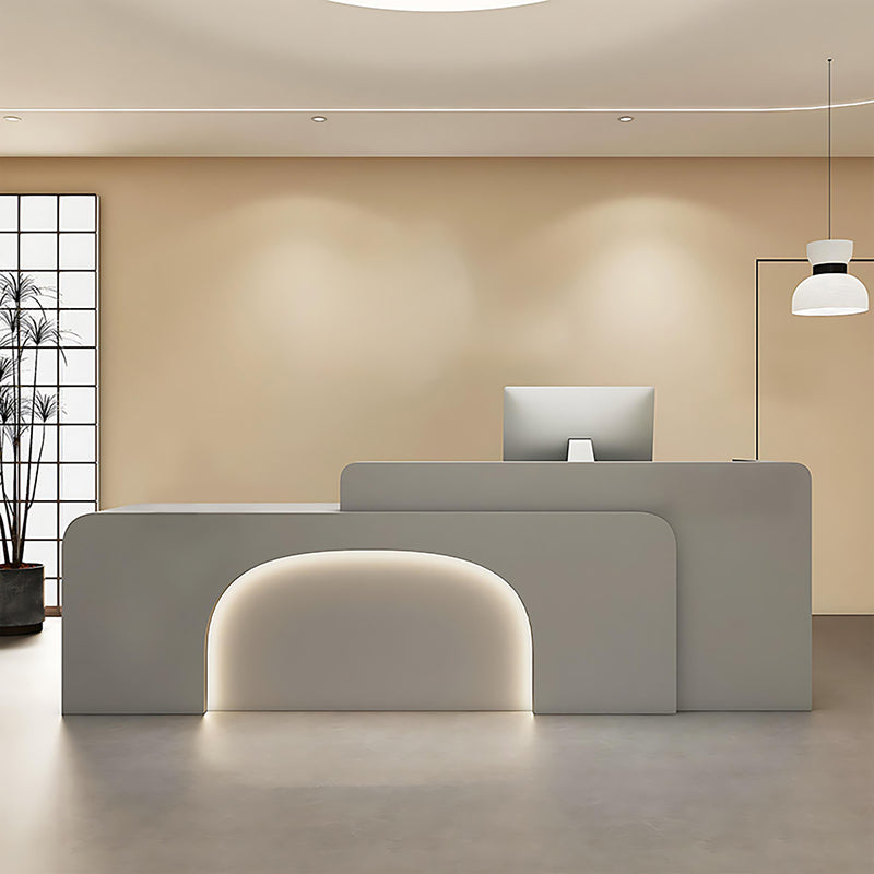 Reception Desk Minimalist Eco Friendly E1 Panel Sturdy Rounded Edge