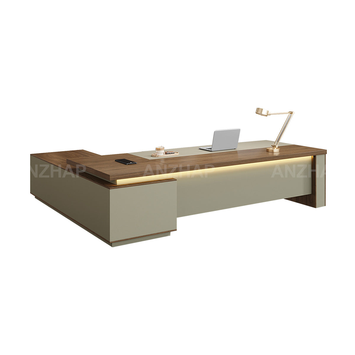 Timeless L-shaped Executive Desk with Spacious Legroom