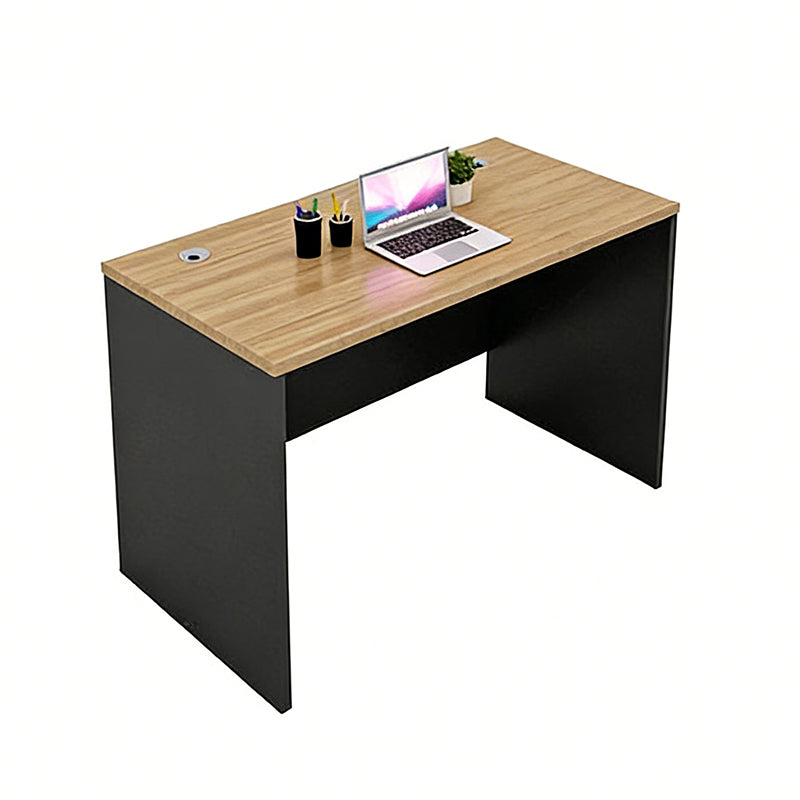 Modern Minimalist Office Desk – Two-Tone Office Workstation with Cable Management