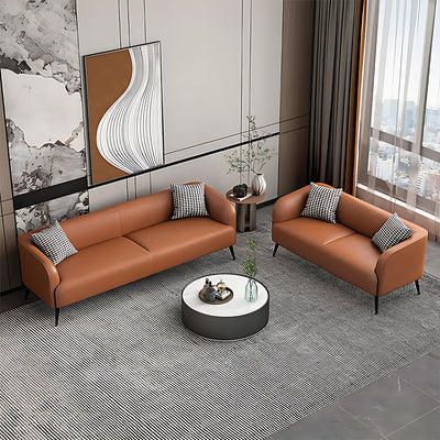 Modern Minimalist Leather Sofa, Double and Triple Seater