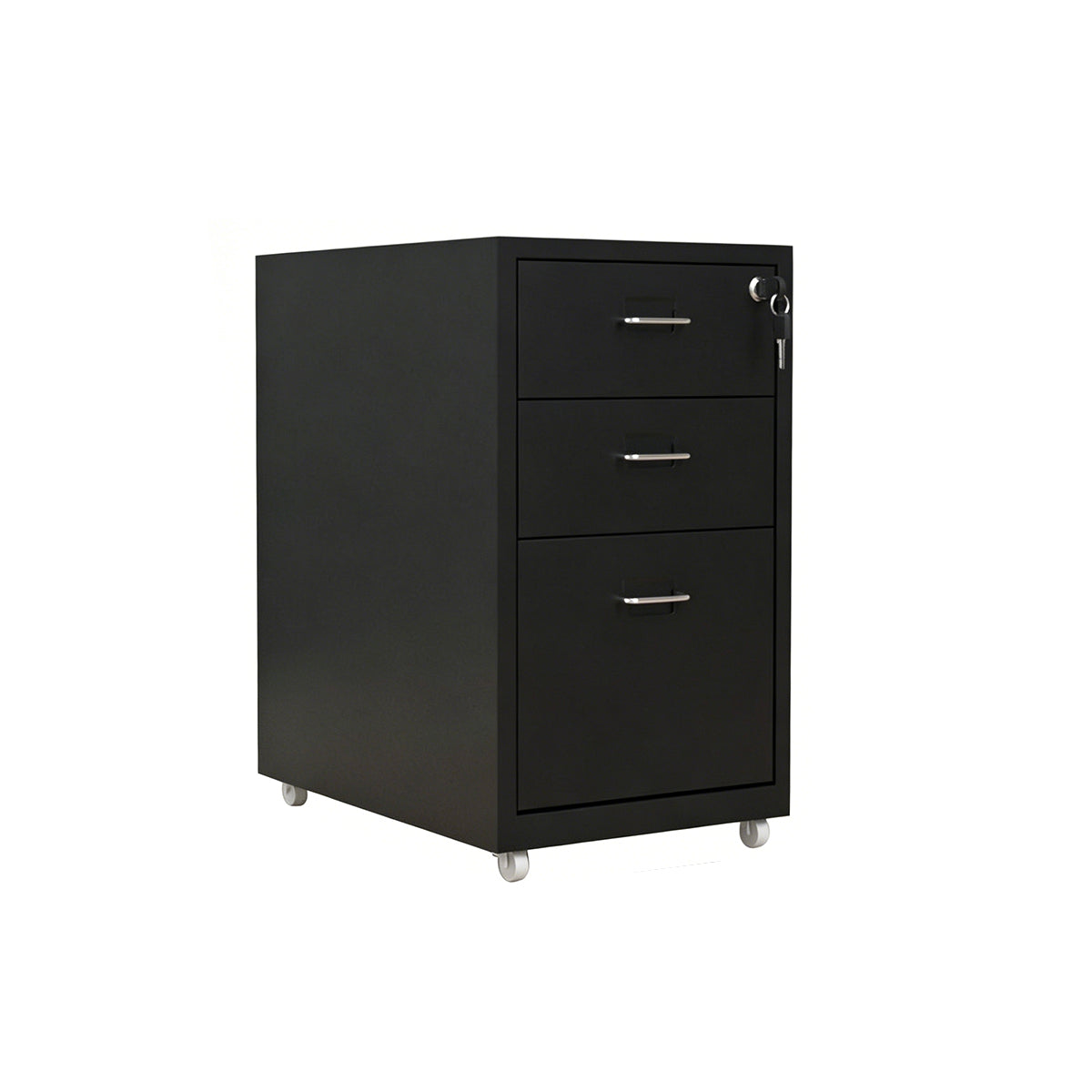 Metal Office Cabinet with Lockable Drawers for Files and Storage Black / L11