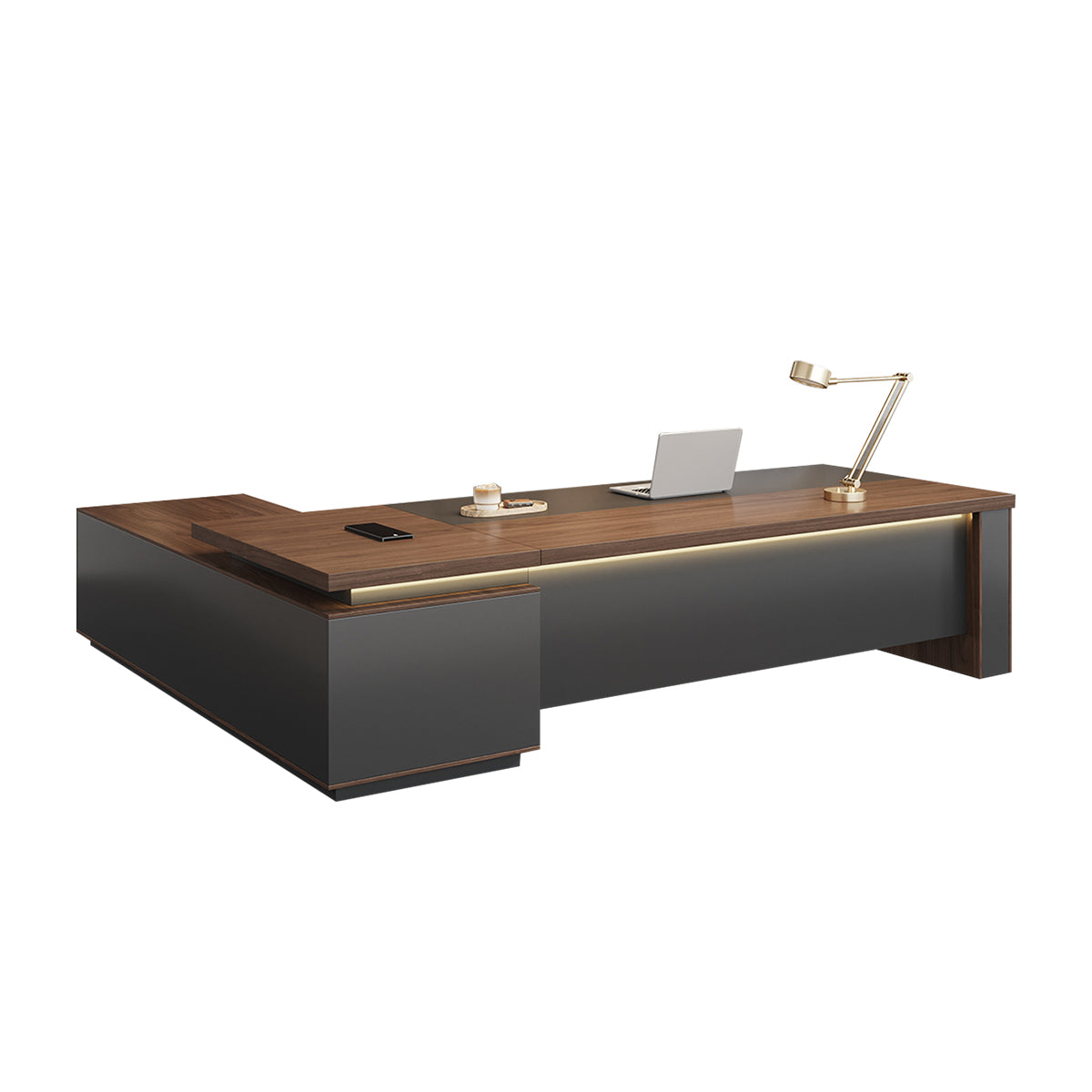 Timeless L-shaped Executive Desk with Spacious Legroom