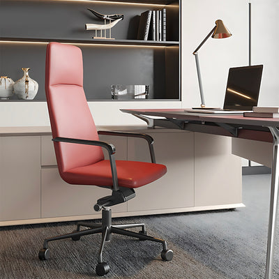 Reclining Office Chair with Lumbar Support for Home Office and Workspaces