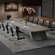 Modern Elegant Two-Tone Conference Table with Sturdy Angled Legs and Spacious Surface