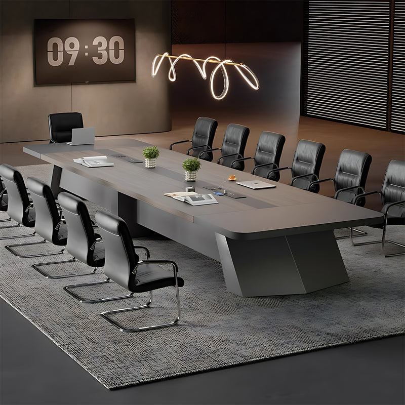 Modern Elegant Two-Tone Conference Table with Sturdy Angled Legs and Spacious Surface