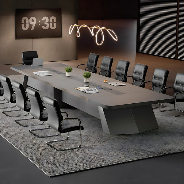 Modern Elegant Two-Tone Conference Table with Sturdy Angled Legs and S ...