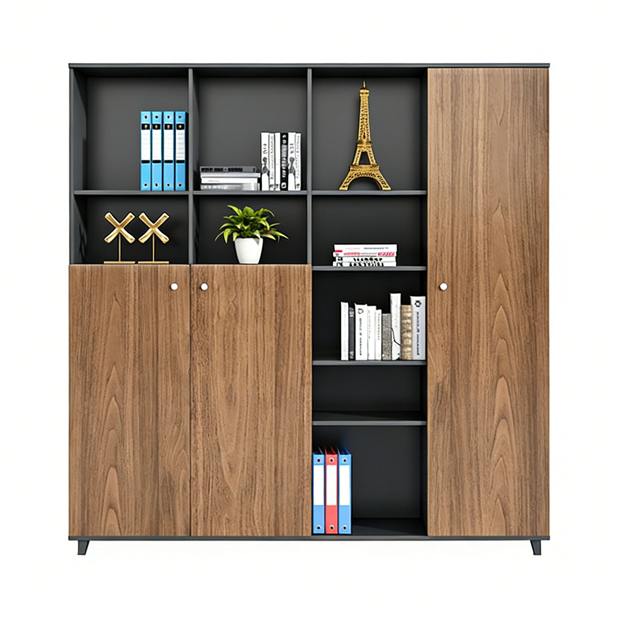 Minimalist Filing Cabinet with Raised Steel Base for Offices