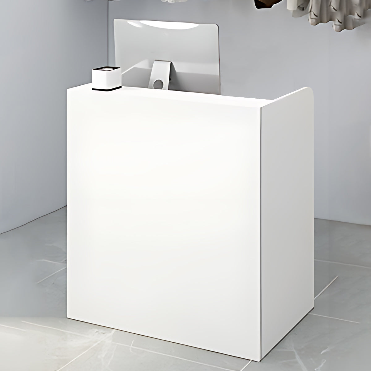 Efficient and Compact Modern Reception Desk with Dust-Proof Storage Cabinet（Stock Items）