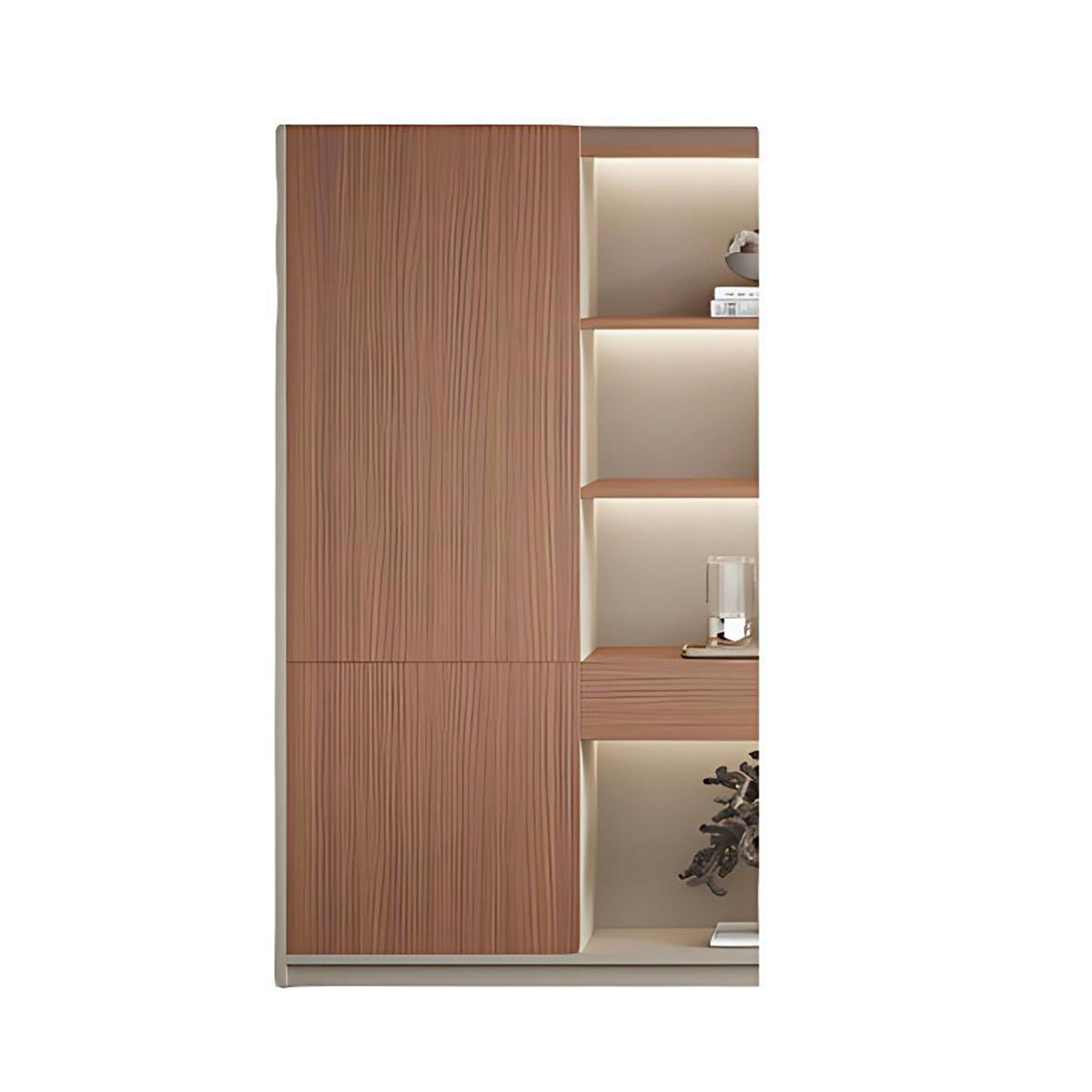 Minimalist Storage Cabinet with Open & Closed Compartments