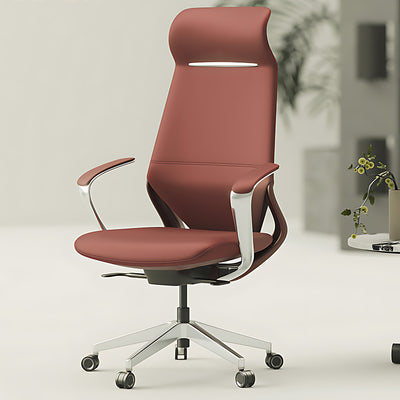 Minimalist Multifunctional Leather Office Chair with Lumbar Support