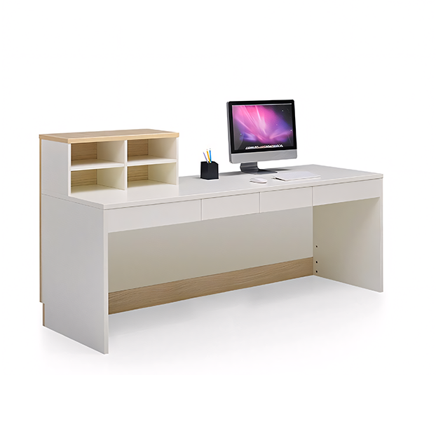 Rectangular Reception Desk With Open Shelves