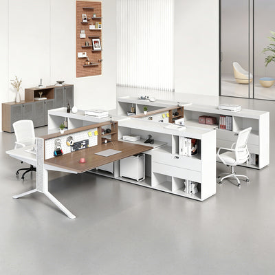Modern Minimalist Office Desk with Built-In Outlets & Ample Storage