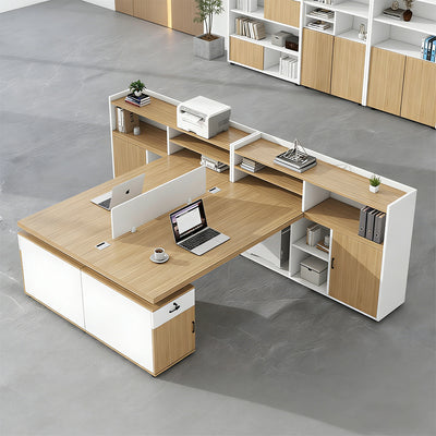 Space-Saving Office Desk with Privacy Panel for Open Office
