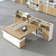 Space-Saving Office Desk with Privacy Panel for Open Office