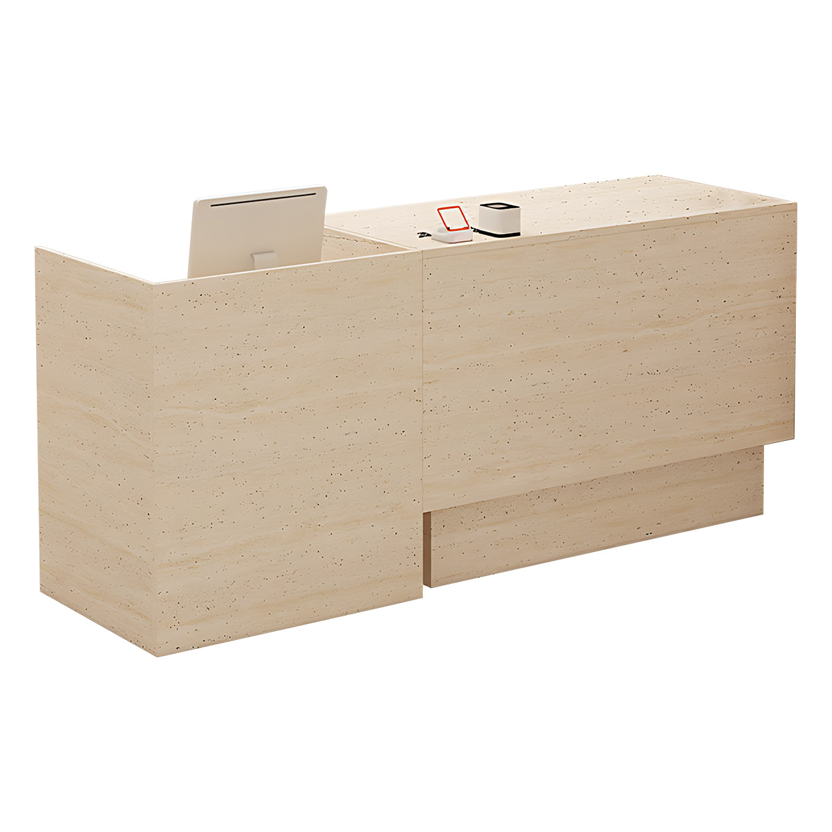 Minimalist Modern Reception Desk with Thickened Desktop and Sturdy Construction