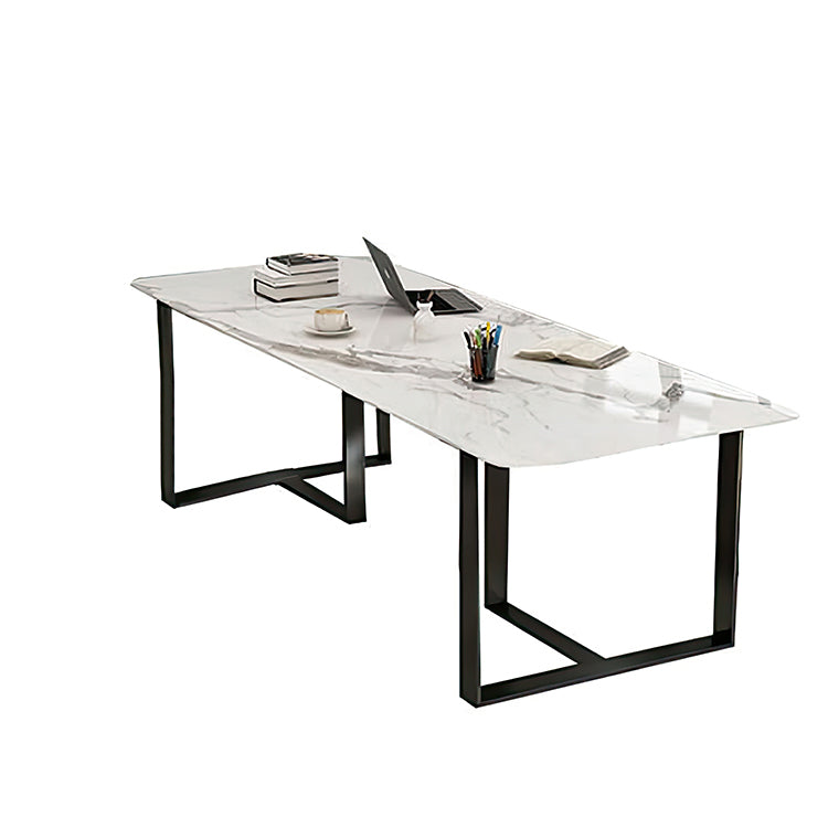 Simple Stylish Rectangular Marble Conference Table Office Desk