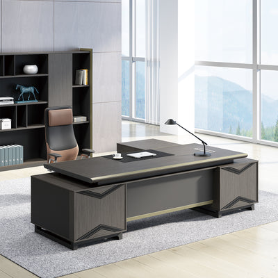 Modern Executive Desk with Convenient Power Outlets