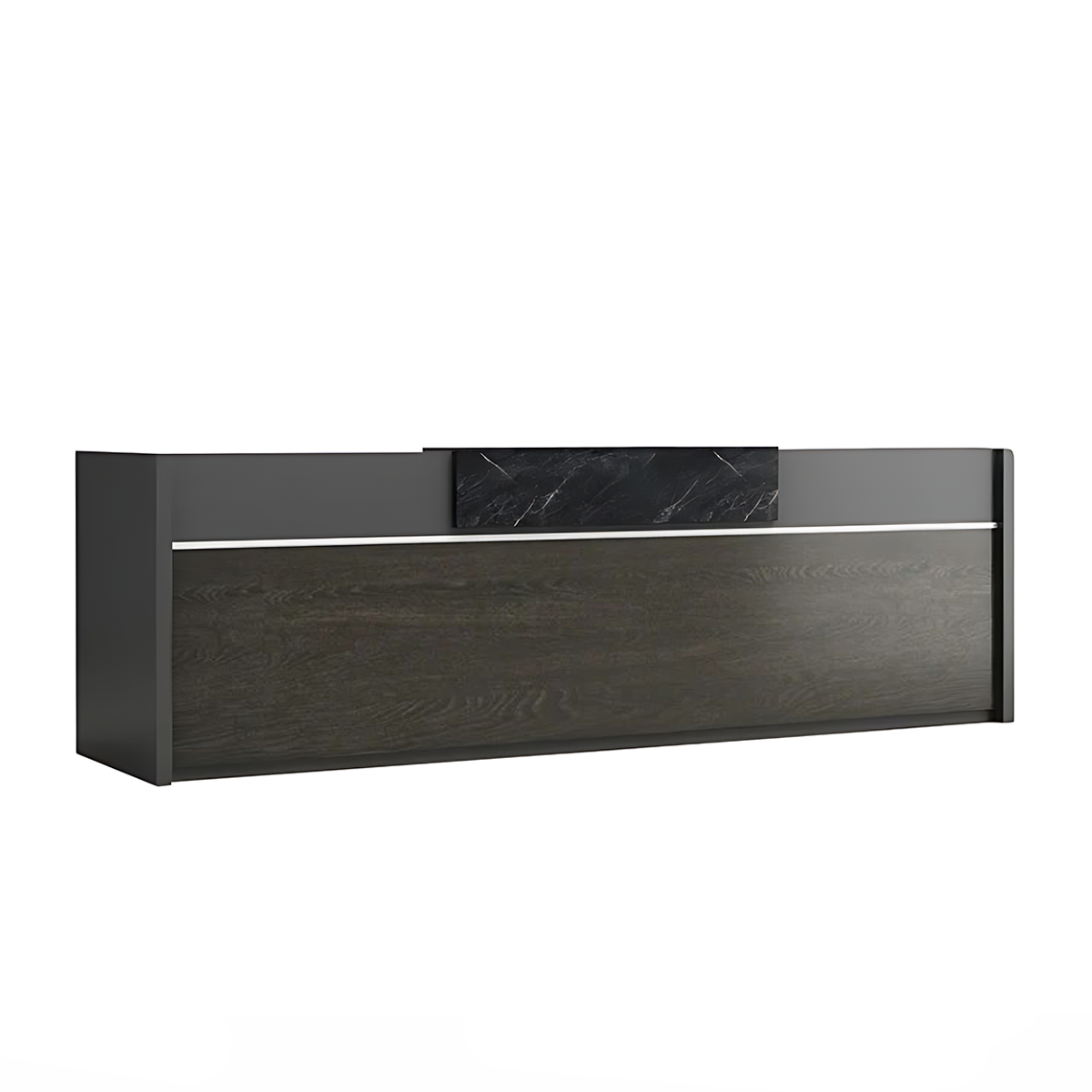 Rectangular Reception Desk in Black Oak Color