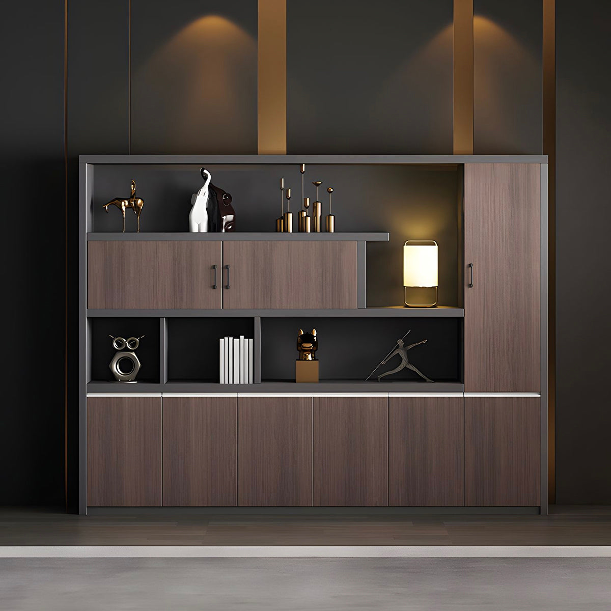 Modern Multi-Functional Storage Cabinet with Doors and Shelves