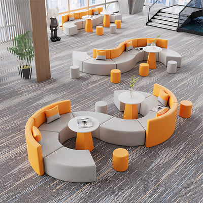 Creative Curved Circular Lounge Sofa Coffee Table Set