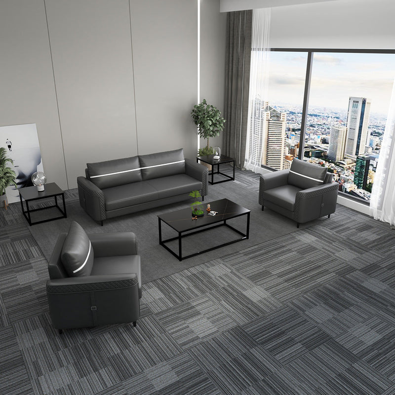 High-End Exquisite Leather Backrest Sofa with Thick Cushion Design