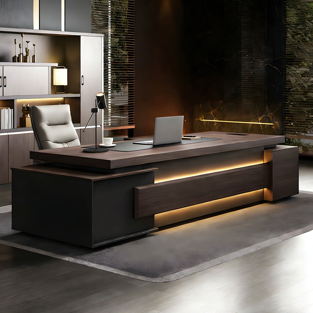 Stylish Modern Executive Desk with Spacious Desktop for Comfortable Work