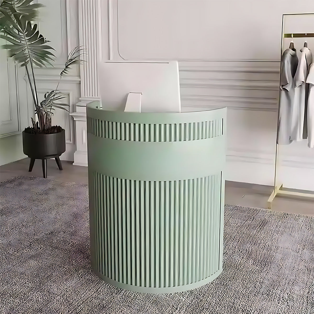 Elegant Curved Reception Desk for Offices, Restaurants & Retail Spaces
