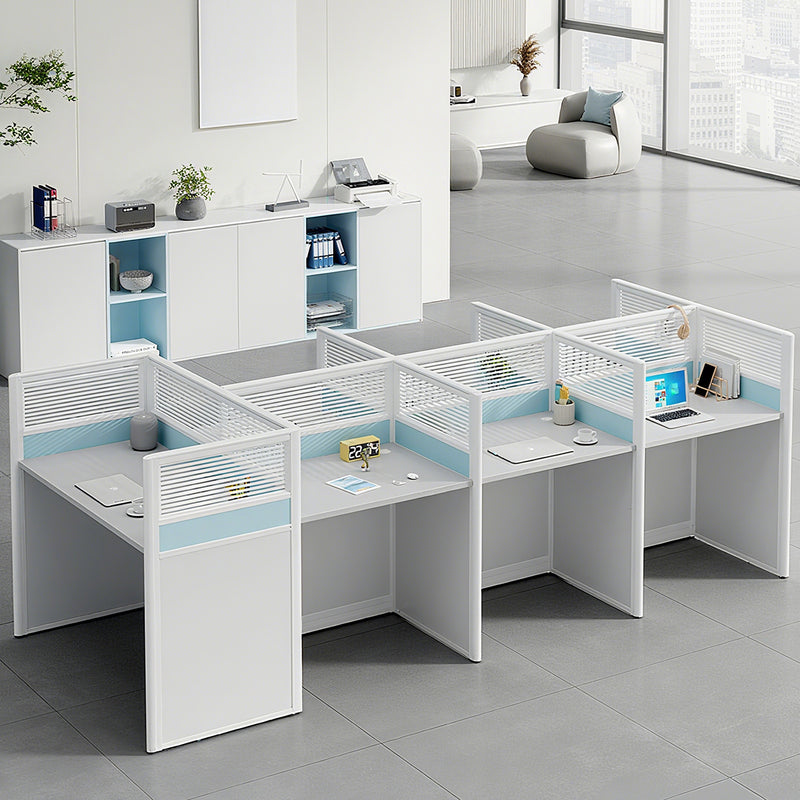 Workstation Desk with Divider Panels Eco-Friendly Sturdy Modular