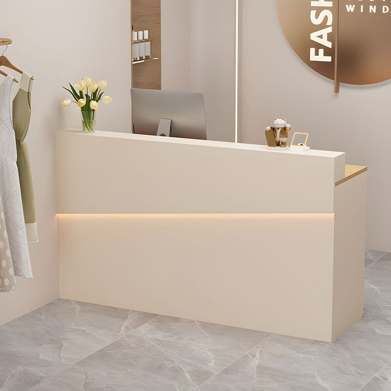 Minimalist and High-End Reception Desk with Elegant Light Strip and Thickened Desktop
