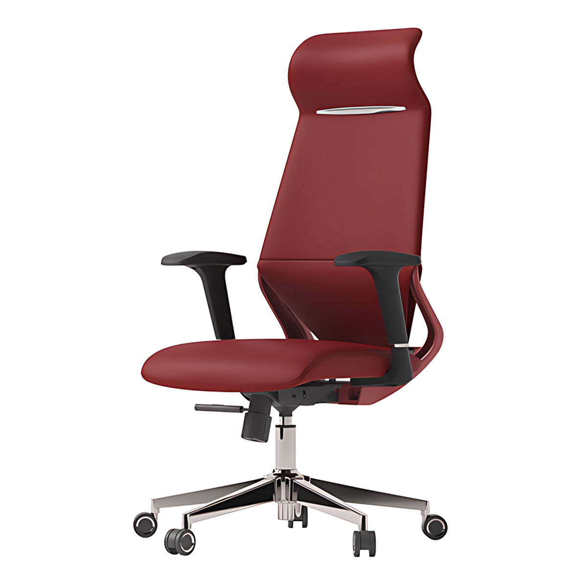 Minimalist Multifunctional Leather Office Chair with Lumbar Support