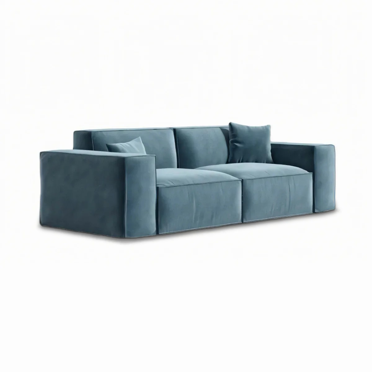 Wide Armrests Velvet Luxury Sofa