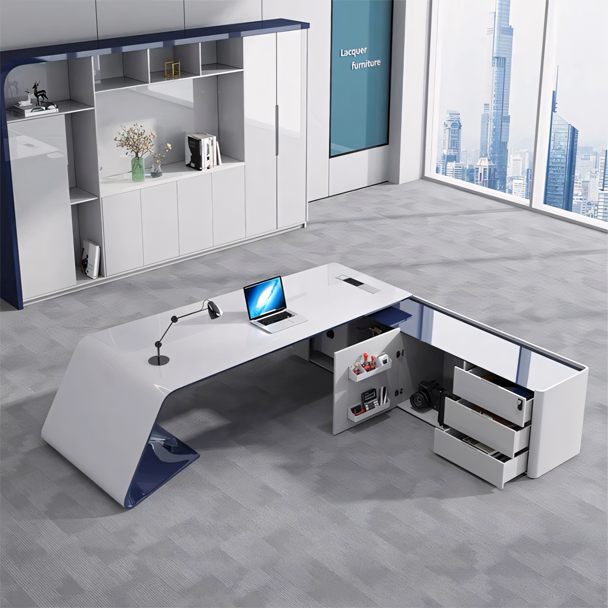 Simple Modern Lacquered Executive Desk High-End Office Desk