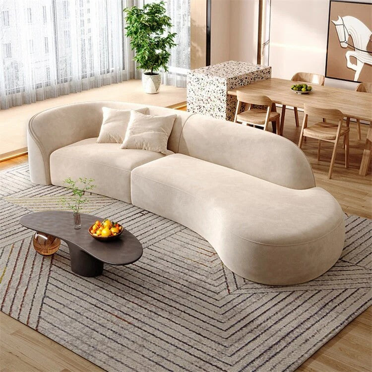 Simple Modern Curved Fabric Sofa