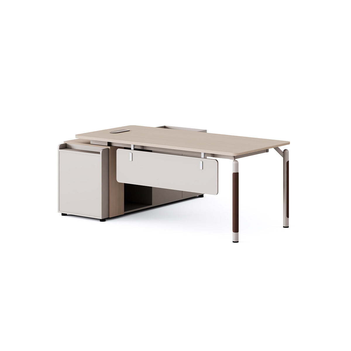 Sleek Executive Desk with Two-Tone Desk Legs