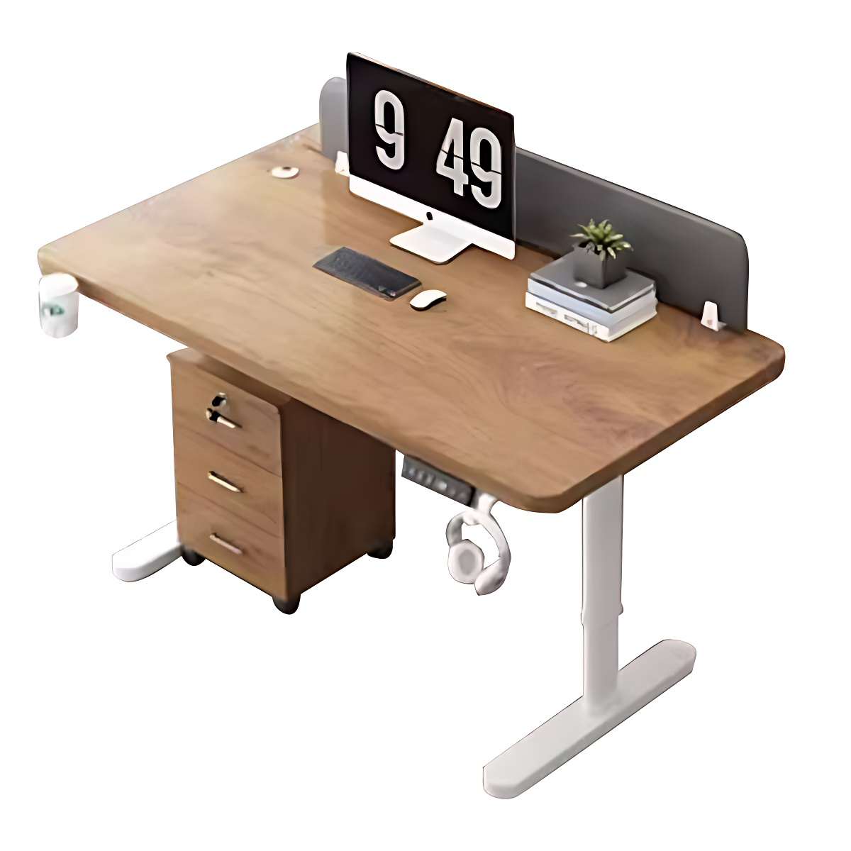 Premium Smart Height Adjustable Desk with Sturdy Steel Frame and Privacy Panel