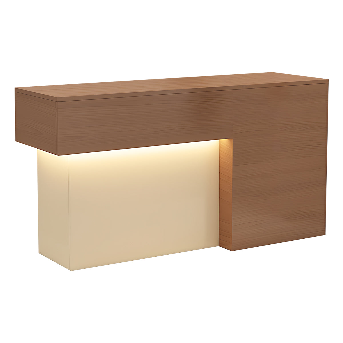 High-End Modern Reception Desk with Elegant LED Lighting and Thickened Desktop