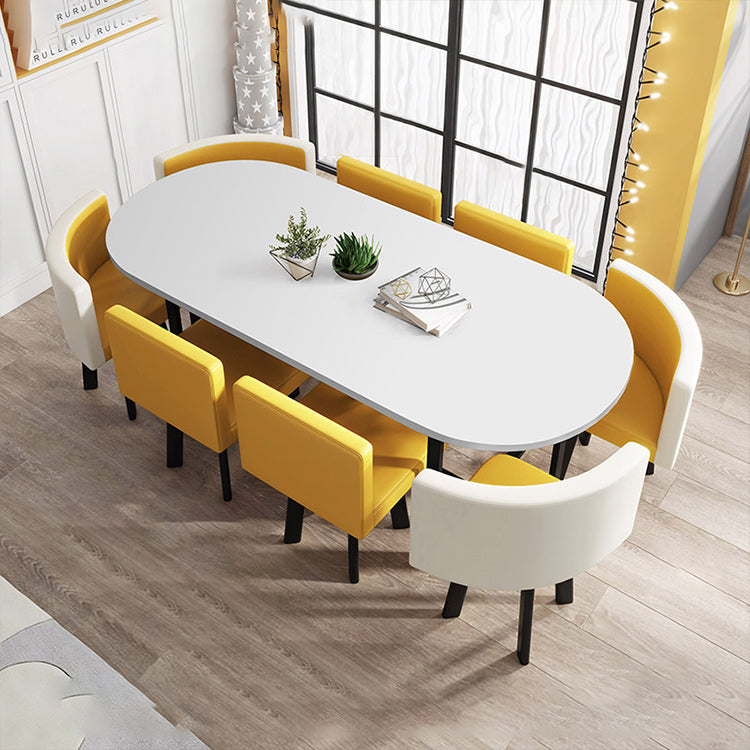 Oval White Conference Table Simple Modern