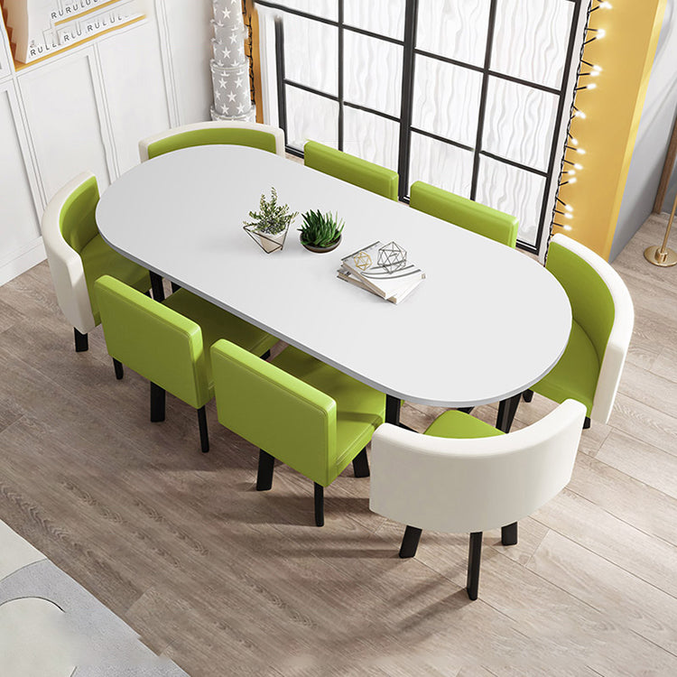 Oval White Conference Table Simple Modern