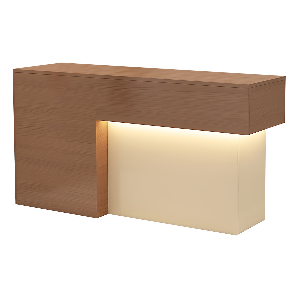 High-End Modern Reception Desk with Elegant LED Lighting and Thickened Desktop